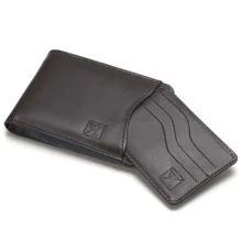 CARTEIRA MASCULINA DE COURO DE BOLSO COM PORTA CARTÃO REMOVÍVEL EXTRA LUXO EXECUTIVA CABE RG CNH MOEDAS - Café - Visão 3