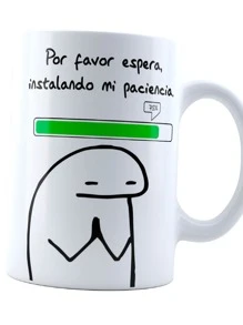 INESTAMPABLE Taza Flork Cargando Paciencia | Frase Meme divertida | Cerámica Blanca 11 oz | Para Café o té - Blanco - Ver 2