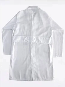 Bata De Laboratorio Unisex Gabardina 80% Algodón - Blanco - Ver 3