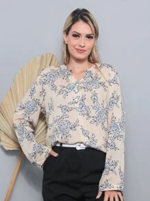 Women Blouses - 杏色 - 查看 4