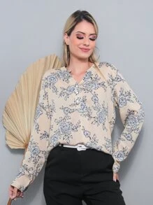 Women Blouses - 杏色 - 查看 5