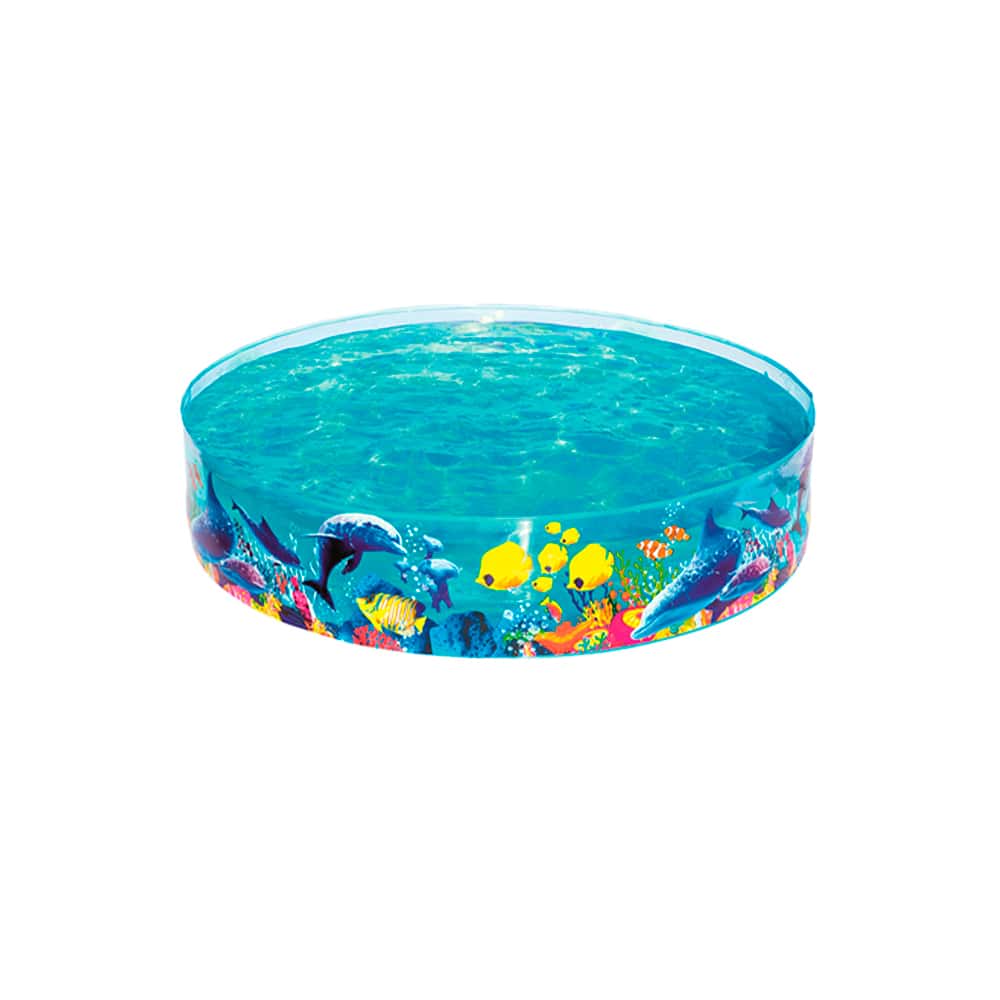 Piscina Rigida Alberca Circular Infantil De Peces Piscina Grande De 2.44 mts Alberca Redonda diseño de peces - Azul - Ver 1