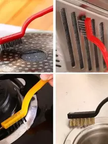 Kit de Escovas Multiuso 3 Peças De Aço Latão Nylon - TOP