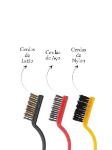 Kit de Escovas Multiuso 3 Peças De Aço Latão Nylon - TOP