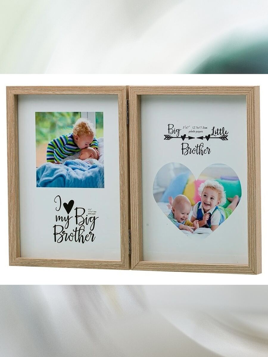 Portarretrato doble marco de Madera MDF diseño moderno con Cristal tamaños 5x7 6x8 Marco Para Fotos Pared Buro resistente calidad decoracion hogar boda XV años graduacion babyshower - Blanco - Ver 1