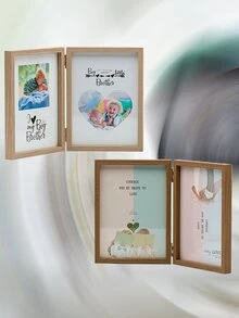 Portarretrato doble  marco de Madera MDF diseño moderno  con Cristal tamaños 5x7 6x8  Marco Para Fotos Pared Buro  resistente calidad decoracion hogar boda XV años graduacion babyshower - Blanco - Ver 3