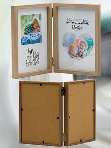 Portarretrato doble  marco de Madera MDF diseño moderno  con Cristal tamaños 5x7 6x8  Marco Para Fotos Pared Buro  resistente calidad decoracion hogar boda XV años graduacion babyshower - Blanco - Ver 2