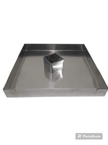 Forma de Brownie Quadrada 25x25x3 + Cortador com 1 cavidade (5cm) - Cinza - Visão 1