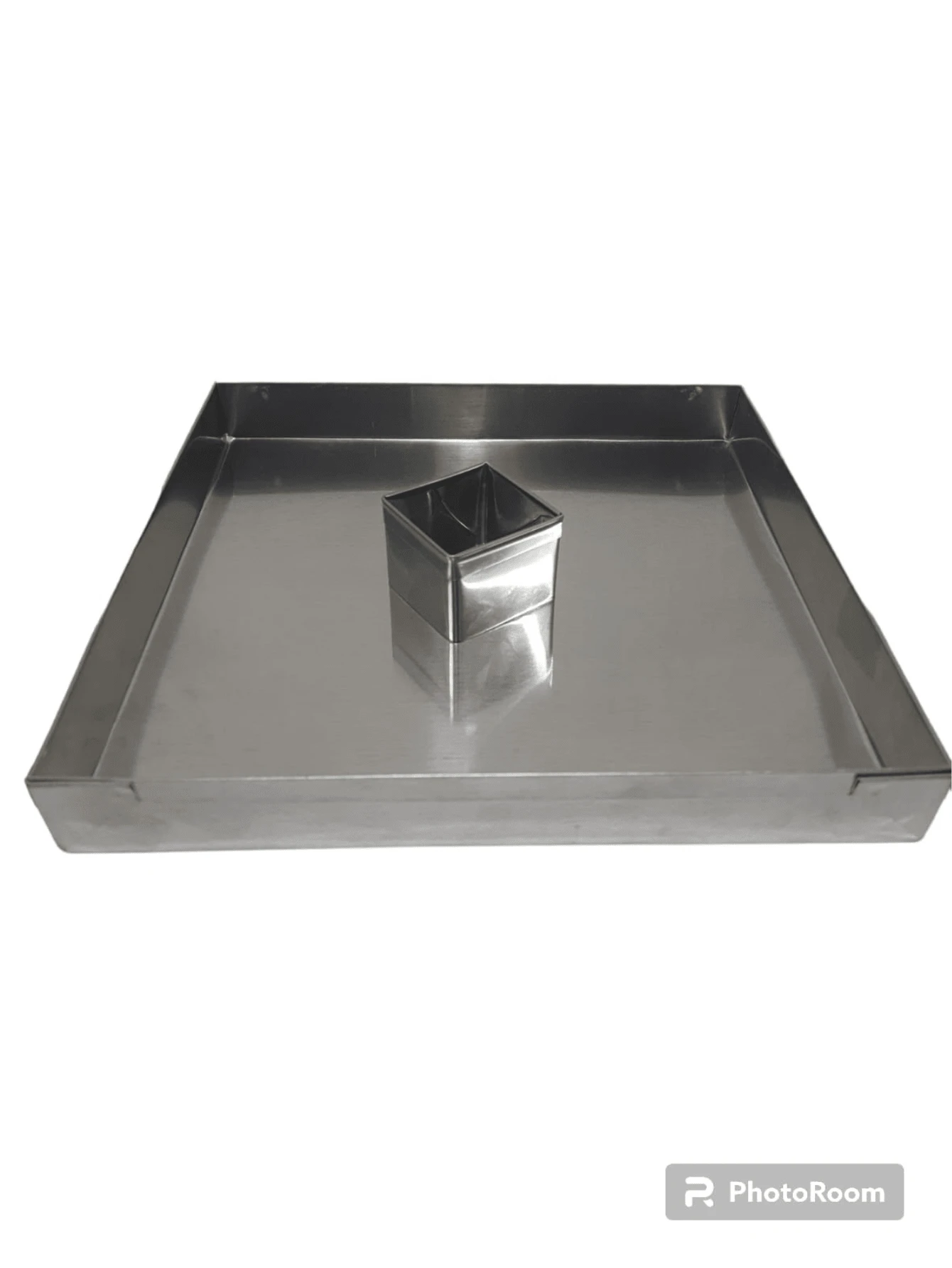 Forma de Brownie Quadrada 25x25x3 + Cortador com 1 cavidade (5cm) - Cinza - Visão 1