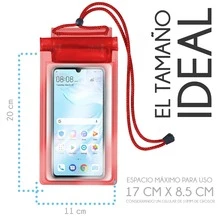 Funda impermeable Bolsa contra agua Anti Fugas para Celular Móvil - Rojo - Ver 4