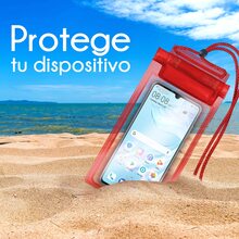 Funda impermeable Bolsa contra agua Anti Fugas para Celular Móvil - Rojo - Ver 7