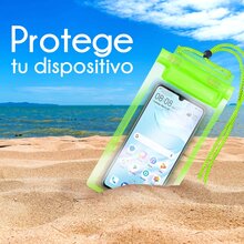 Funda impermeable Bolsa contra agua Anti Fugas para Celular Móvil - Verde - Ver 7