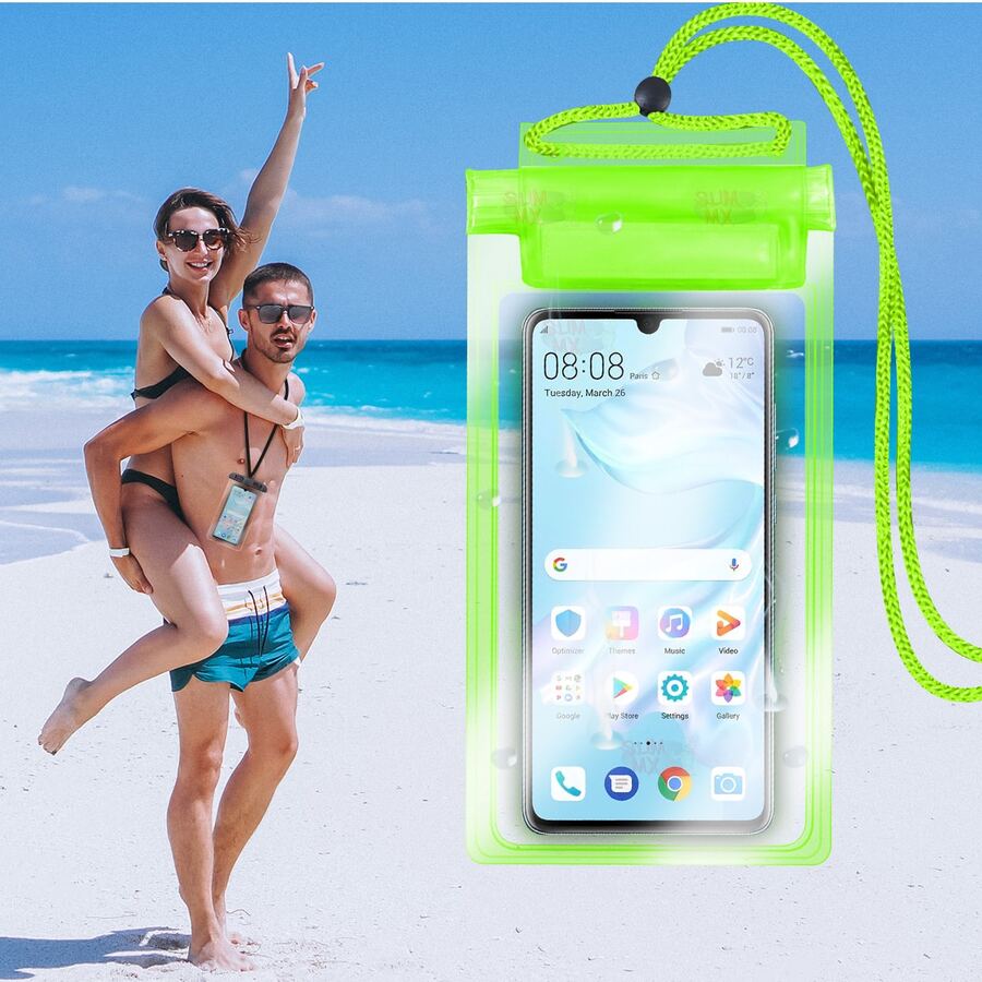 Funda impermeable Bolsa contra agua Anti Fugas para Celular Móvil - Verde - Ver 1