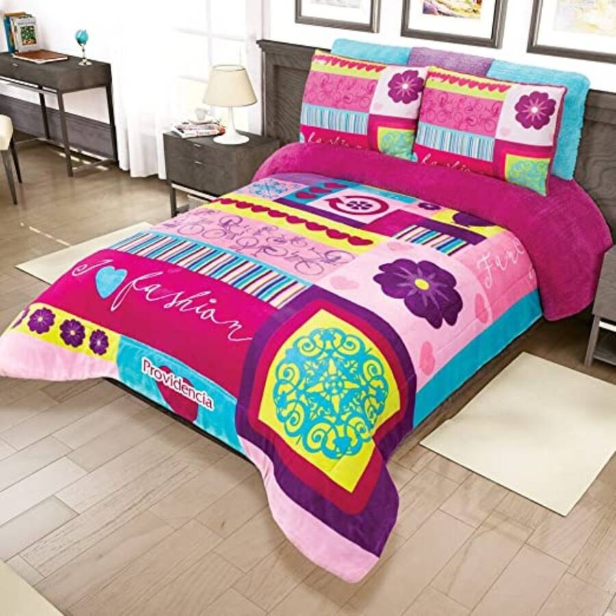 Soft Shearling Reverse Coverlet - Fel roze - Bekijken 1