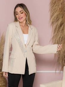 Women Blazers - 米色 - 查看 2