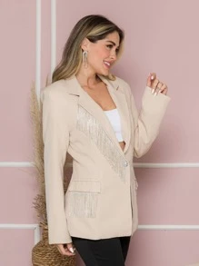 Women Blazers - 米色 - 查看 3