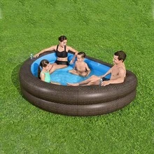 Piscina Inflable Familiar Media Luna 2.31 mts Café Bestway Alberca Inflable con Asientos inflables Piscina Hinchable Familiar