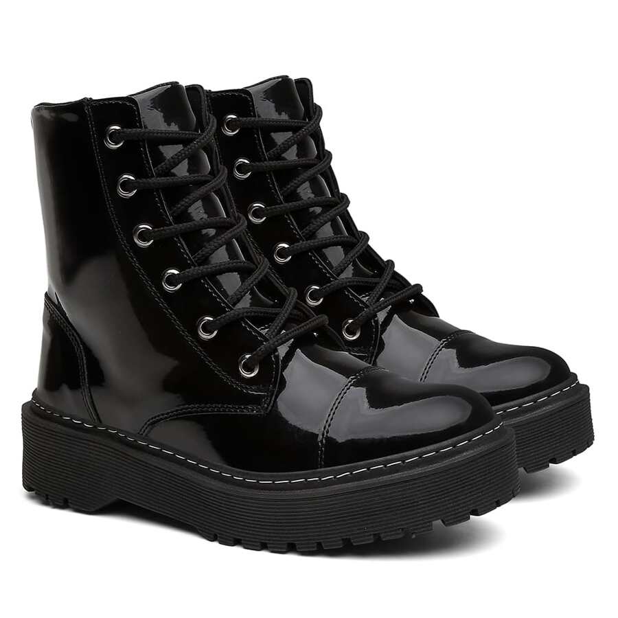 Women Fashion Boots - 黑色 - 查看 1