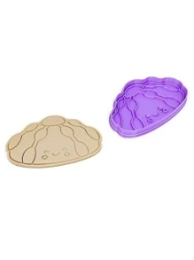 Molde de galleta con diseño kawaii de pan muerto y plantilla del Día de los Muertos para Halloween - Morado - Ver 5