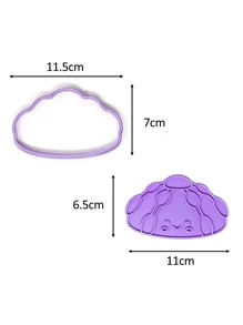 Molde de galleta con diseño kawaii de pan muerto y plantilla del Día de los Muertos para Halloween - Morado - Ver 3