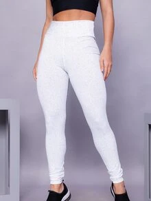 Women Leggings - Blue and White - View 4