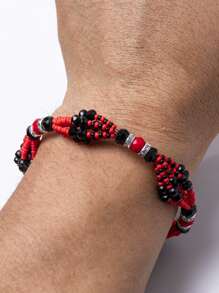 Ilde De Eleggua Bracelet 6 Crystal Strands - 紅色 - 查看 1
