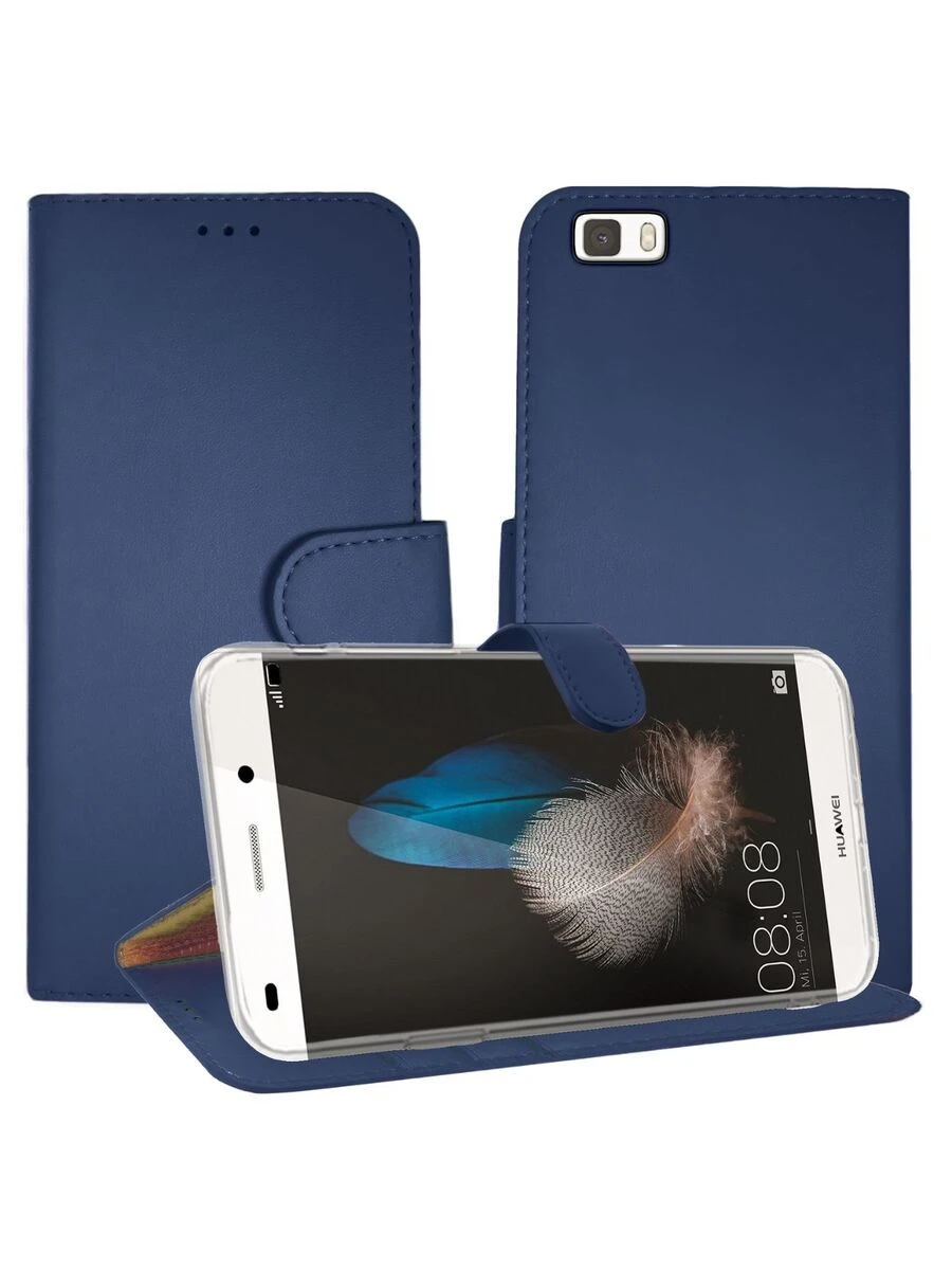 Premier Diary Wallet Case For Huawei P8 Lite - 藏蓝色 - 查看 1