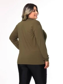 Women Blouses - 軍綠色 - 查看 2