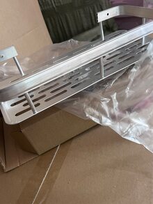 1pc Aluminum Wall Mounted Bathroom Storage Rack, Minimalist Silver Shelving Storage Unit For Bathroom Laundry - Silver - View 5