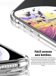 Capa Capinha De Celular iPhone XR anti impacto Transparente Flexível Invisível borda anti queda - Transparente - Visão 3