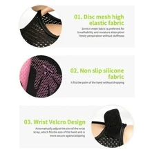 健身手套適合男人及女人,保護棕櫚墊,減震,耐磨,防滑,透氣,半指手套適用於舉重,騎行,騎術 - 粉色 - 查看 6