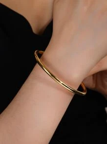 1 szt Moda Stal Nierdzewna Lśniący Minimalistyczny Bransoletka Dla kobiet Do codziennej dekoracji