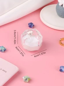 1入組復古亞克力透明戒指盒 - 白色 - 查看 3