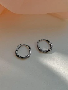 Nooxian 2 piezas de mujeres girante diseño simple Cuff de oreja Pendientes - Negro de pistola - Ver 2