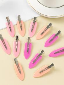 12 piezas en tres colores rosados, pinzas de cabello de flequillo sin costuras para mujeres simples y elegantes, clip de cabello sin costuras para maquillaje, clips laterales, adecuados para lavado facial diario, maquillaje y cuidado de la piel. - Multicolor - Ver 1