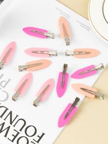 12 piezas en tres colores rosados, pinzas de cabello de flequillo sin costuras para mujeres simples y elegantes, clip de cabello sin costuras para maquillaje, clips laterales, adecuados para lavado facial diario, maquillaje y cuidado de la piel. - Multicolor - Ver 2