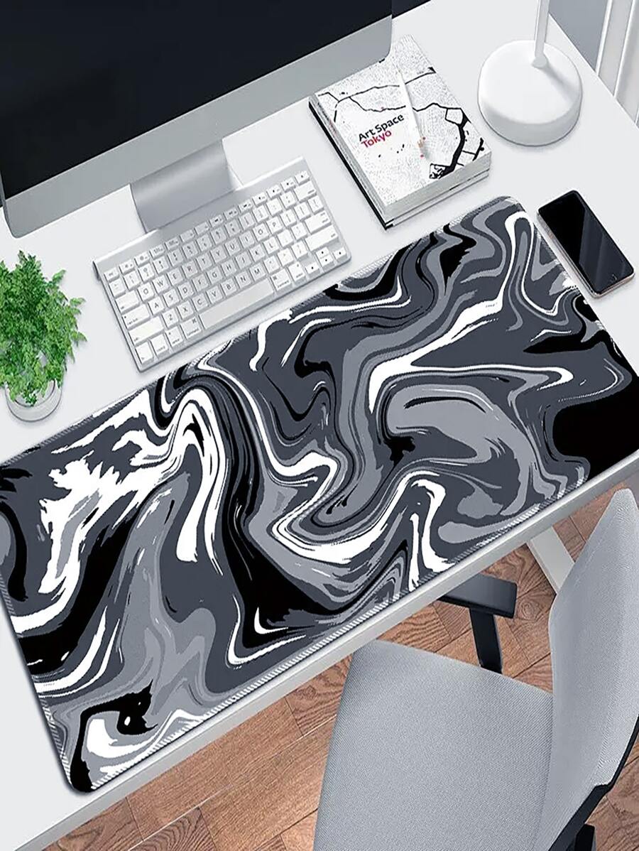 1pc Color Block Mouse Mat - Grey - View 1