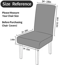 1pc Waterproof Chair Covers For Dining Room, Dining Chair Cover Protectors Stretch Kitchen Parson Slipcovers(Leaves,Dark Grey) - Dark Grey - View 2