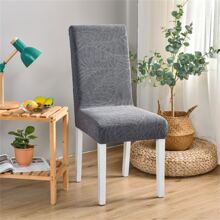 1pc Waterproof Chair Covers For Dining Room, Dining Chair Cover Protectors Stretch Kitchen Parson Slipcovers(Leaves,Dark Grey) - Dark Grey - View 4