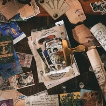 Vintage Style Artistic Scrapbooking Sticker Set, 200pcs - Black - View 5