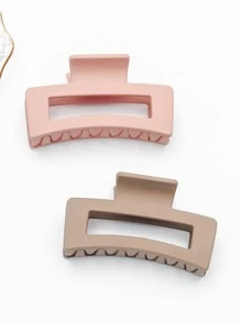 2pcs Rectangle Design Hair Claw - Multicolor - View 7