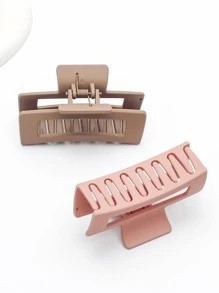 2pcs Rectangle Design Hair Claw - Multicolor - View 9