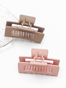 2pcs Rectangle Design Hair Claw - Multicolor - View 8