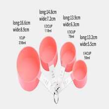 8 Piezas de Tazas Medidoras Y Cucharas De Repostería Cocina Mango de Acero Inoxidable - Rosa - Ver 2