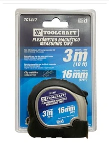 Flexometro 3 metros en centimetro pulgada y fracciones - Negro - Ver 4