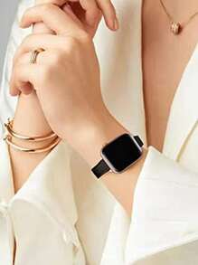 1pc Leather Watch Band For Women, Compatible With Apple Watch Bands Ultra/Se/8/7/6/5/4/3/2/1, Lim Waist Design, Sizes 38/40/41/42/44/45/49mm