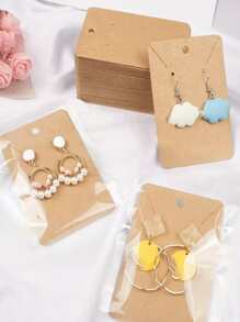 50入組/套簡約風紙首飾收納卡適用於收納 - 棕色 - 查看 4