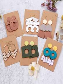 50入組/套簡約風紙首飾收納卡適用於收納 - 棕色 - 查看 1