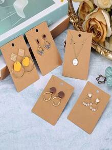 50入組/套簡約風紙首飾收納卡適用於收納 - 棕色 - 查看 2