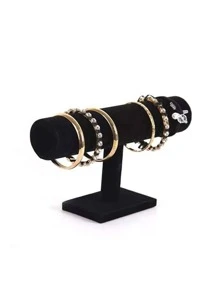 1pc Creative Single-layer Bracelet Display Stand For Jewelry, Watch, Bracelet, Bangle - Black - View 3